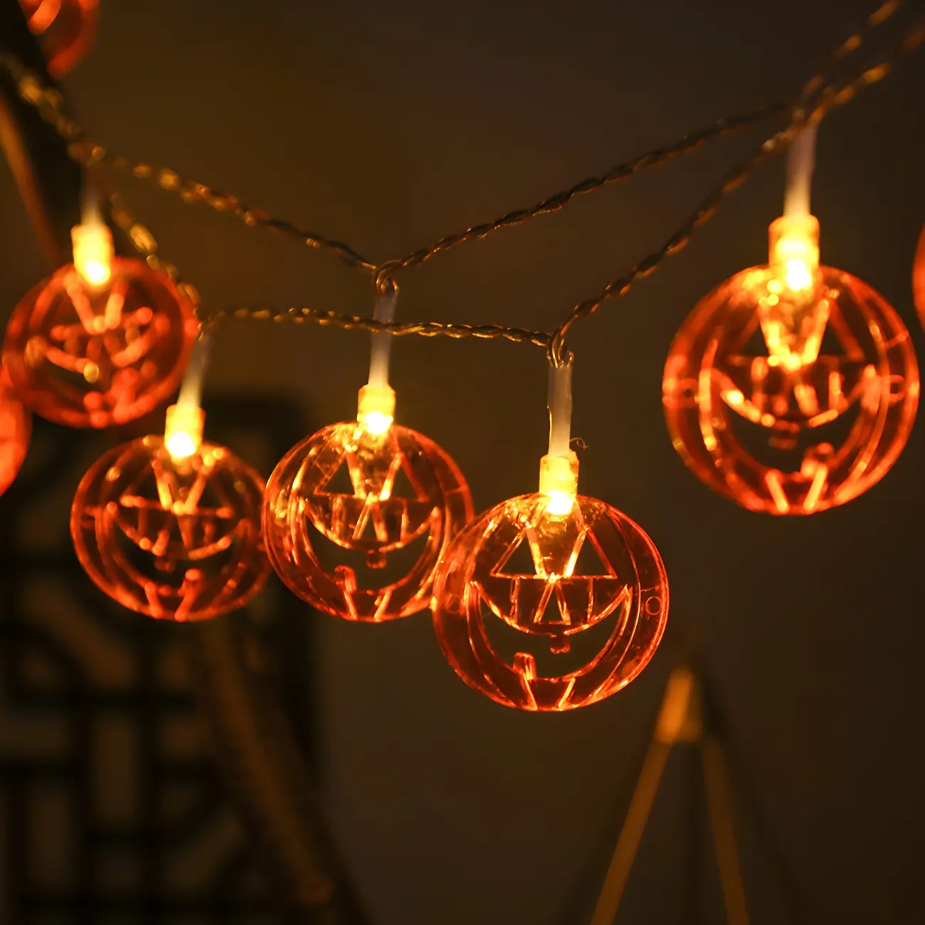 Halloween Pumpkin Solar LED String Light Image - 1 | homeyfad