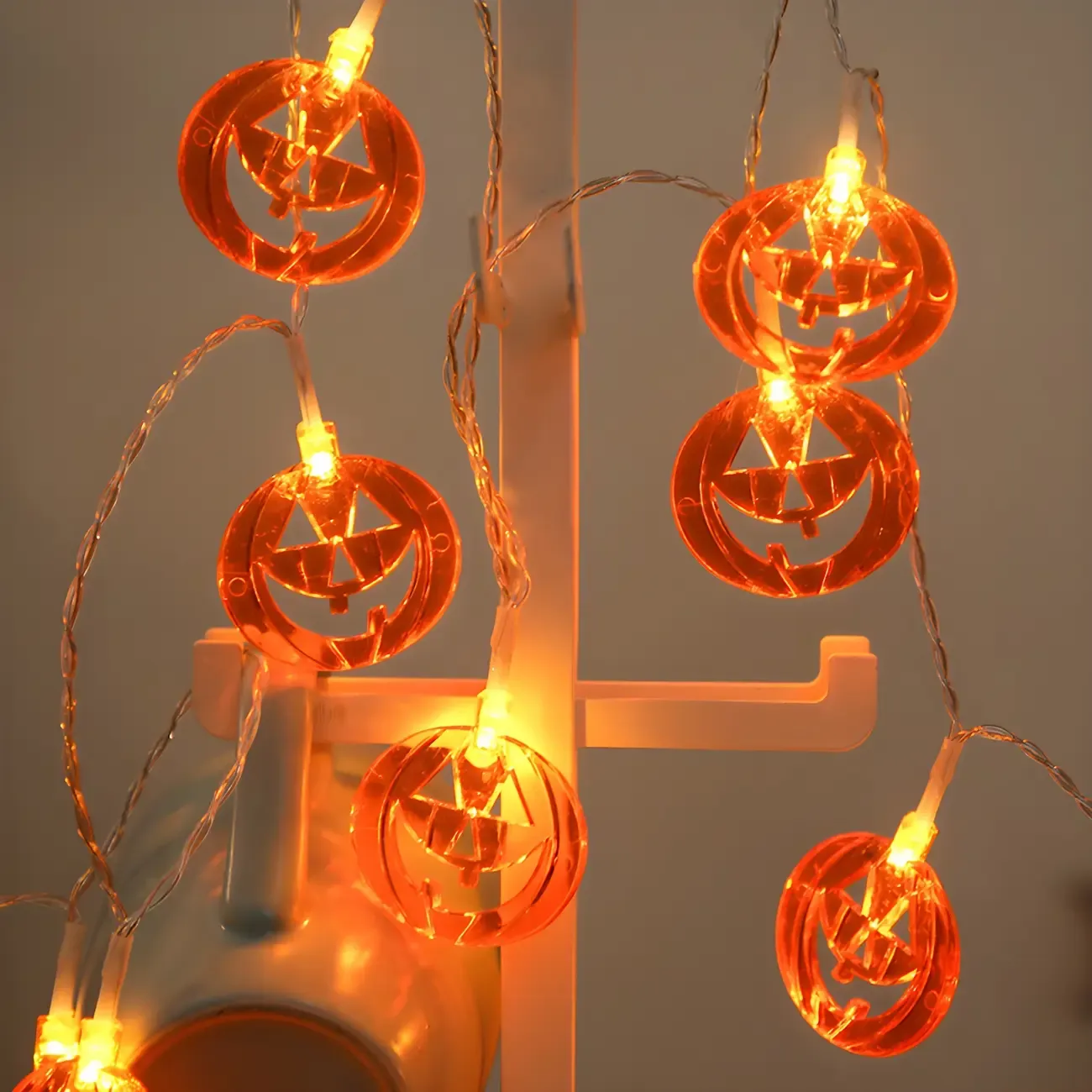 Halloween Pumpkin Solar LED String Light Image - 2