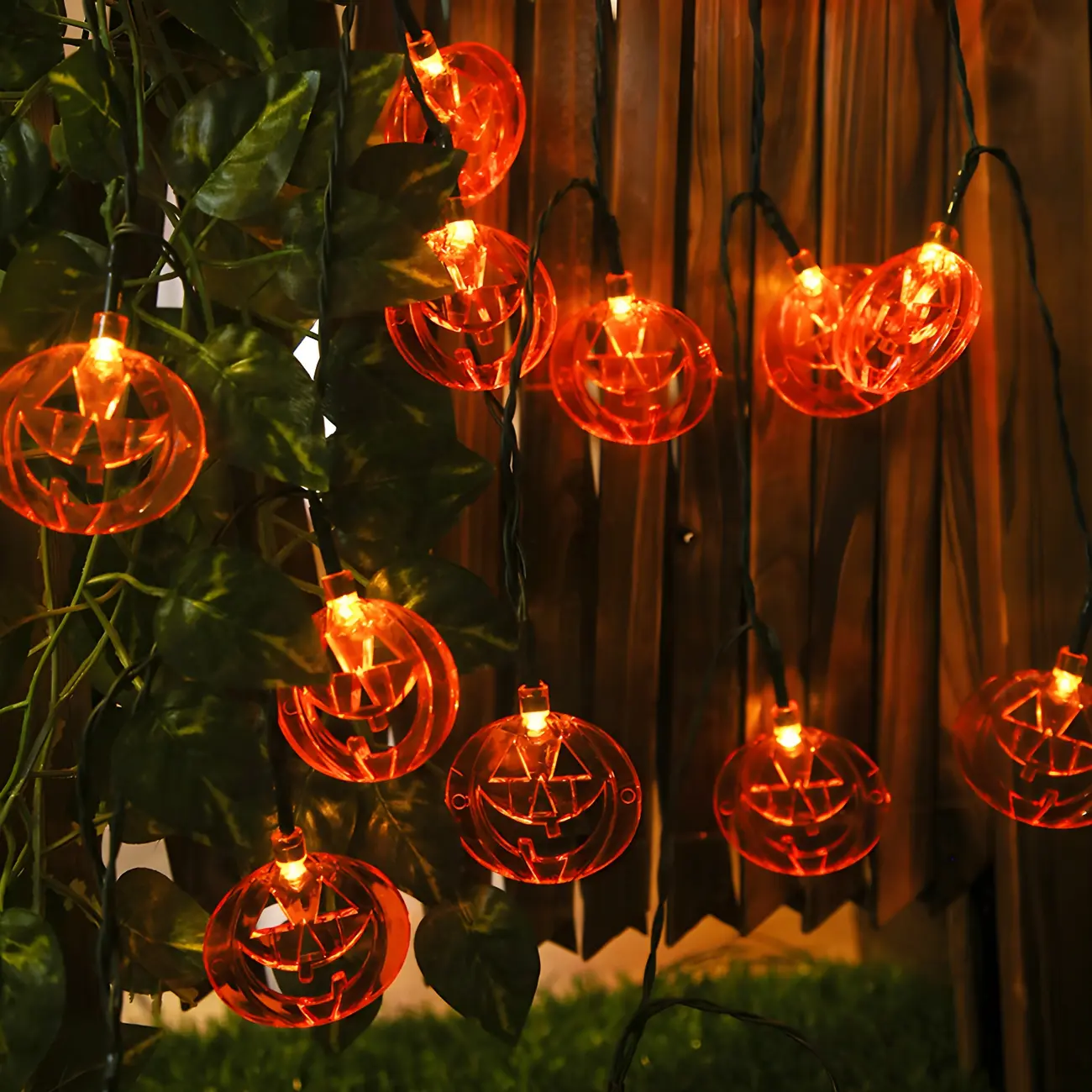 Halloween Pumpkin Solar LED String Light Image - 3 | homeyfad