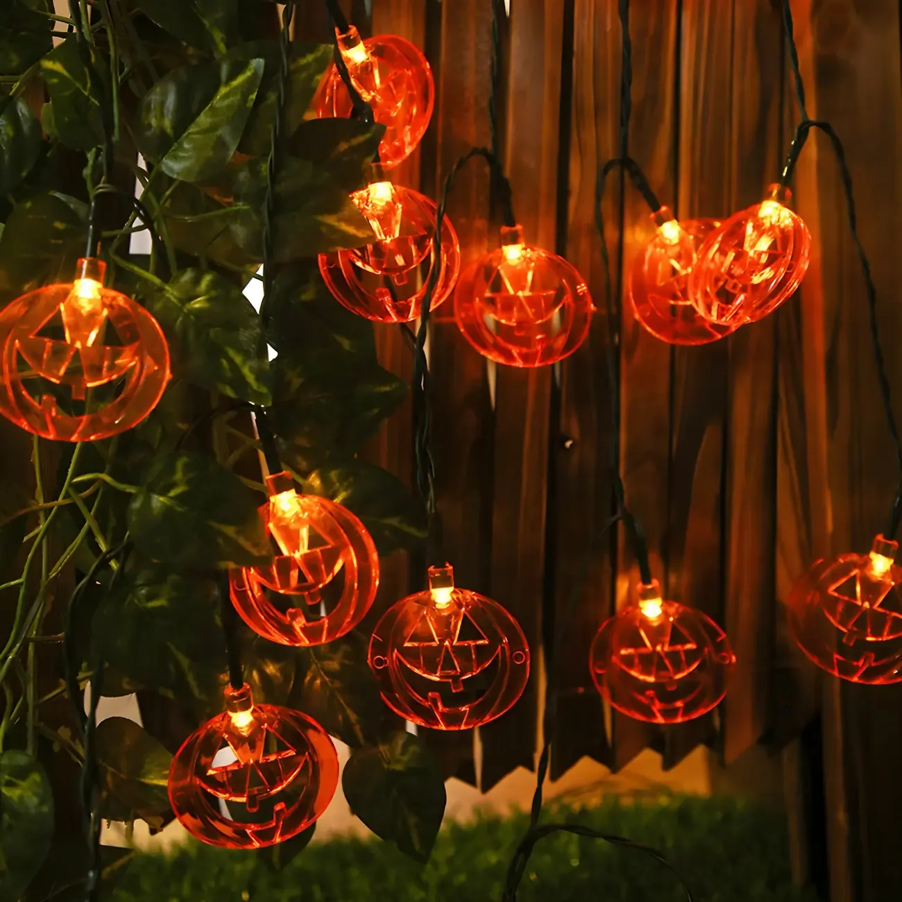 Halloween Pumpkin Solar LED String Light Image - 3