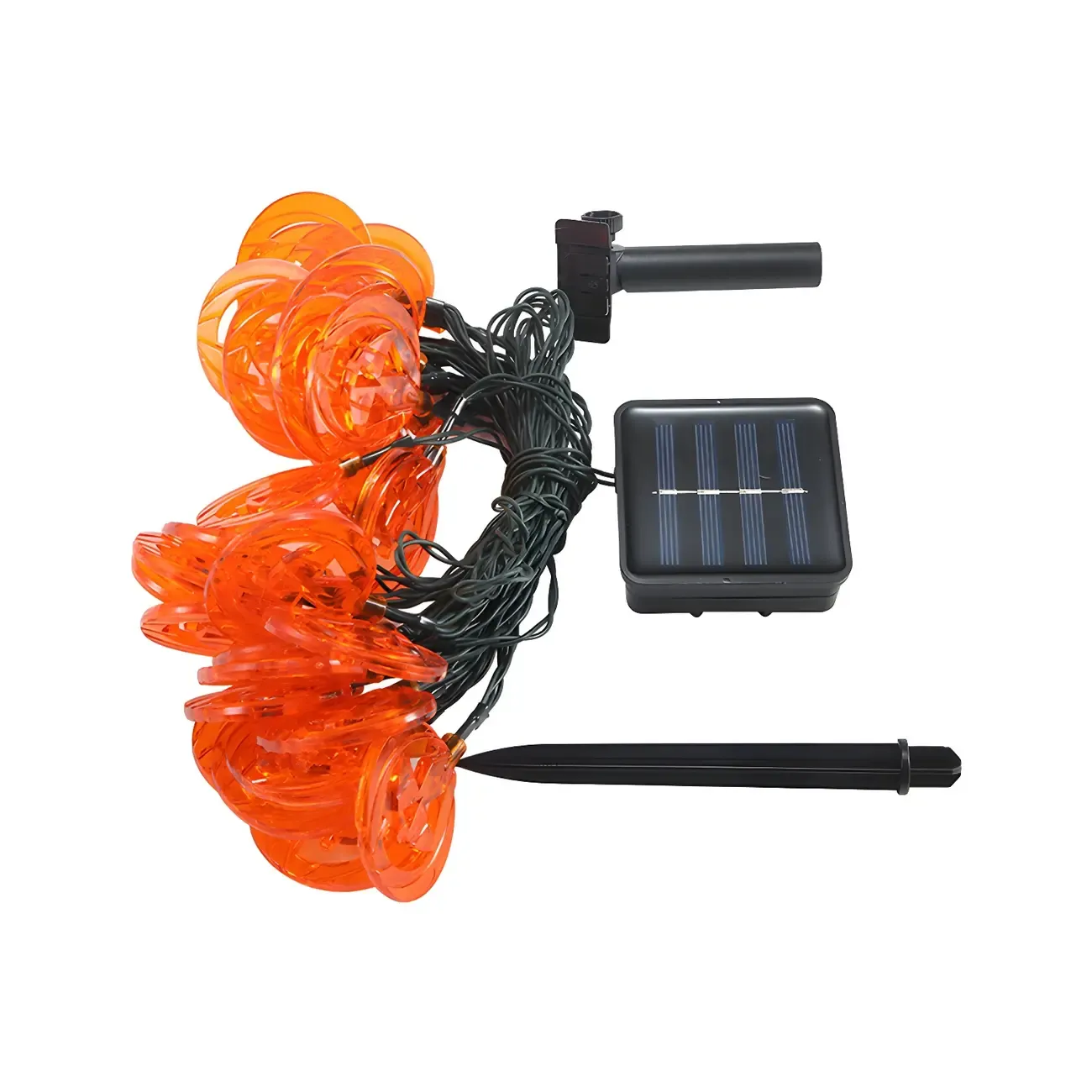Halloween Pumpkin Solar LED String Light Image - 5