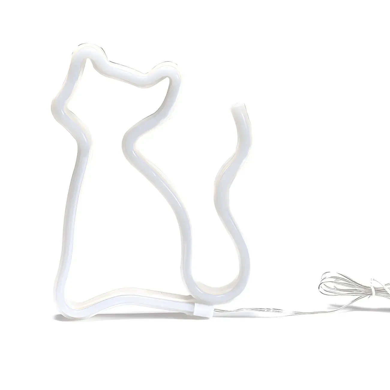 Cat and Bat Outline LED Neon Rechargeable Night Light Image - 5