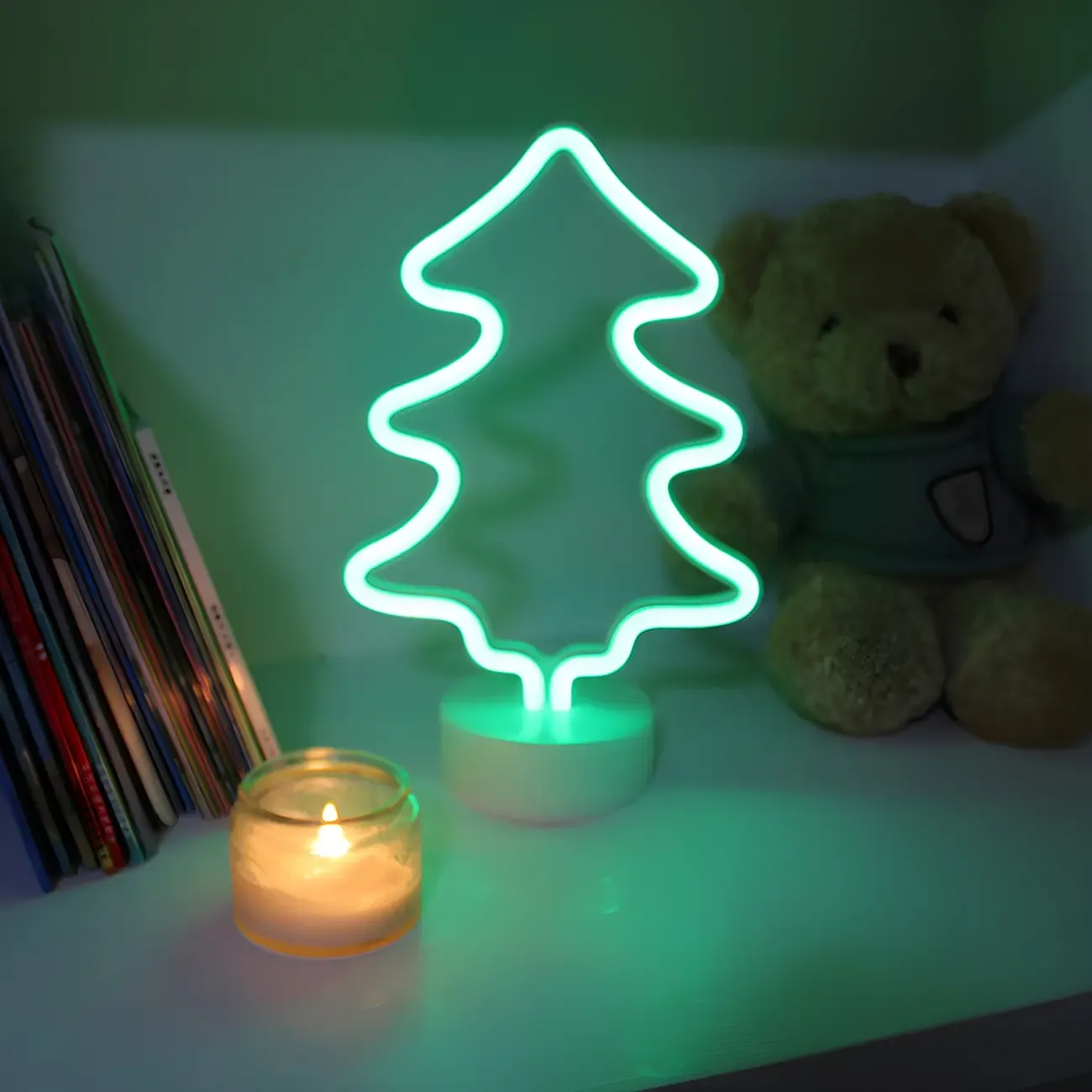 Colorful LED Neon Battery Night Light Decor Image - 13