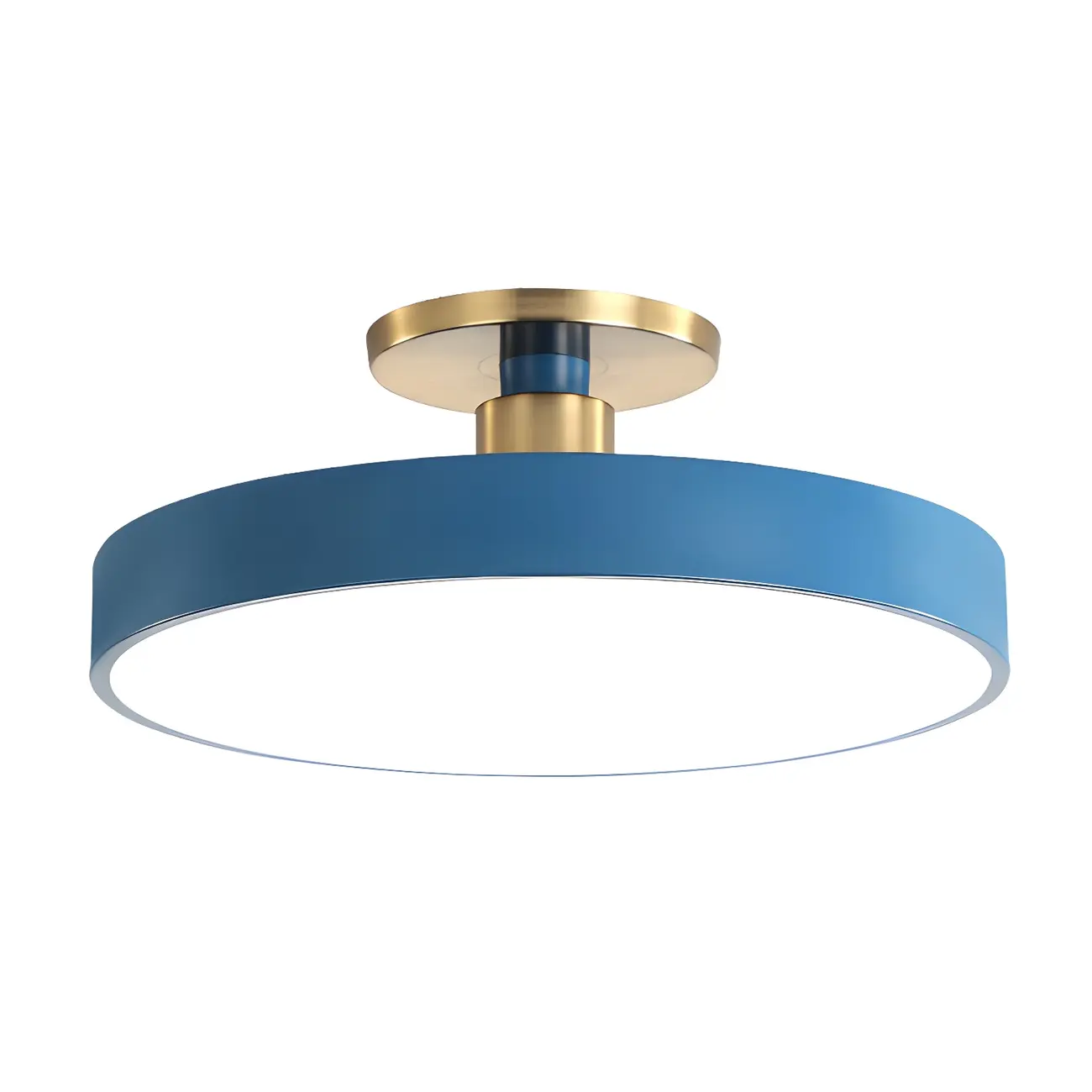 Blue Round LED Semi Flush Mount Ceiling Light Image - 3 | homeyfad