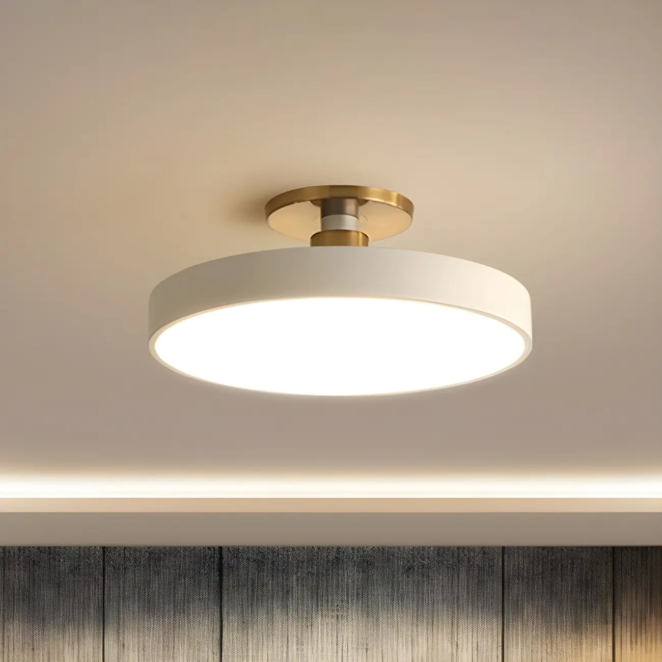 Blue Round LED Semi Flush Mount Ceiling Light Image - 4 | homeyfad