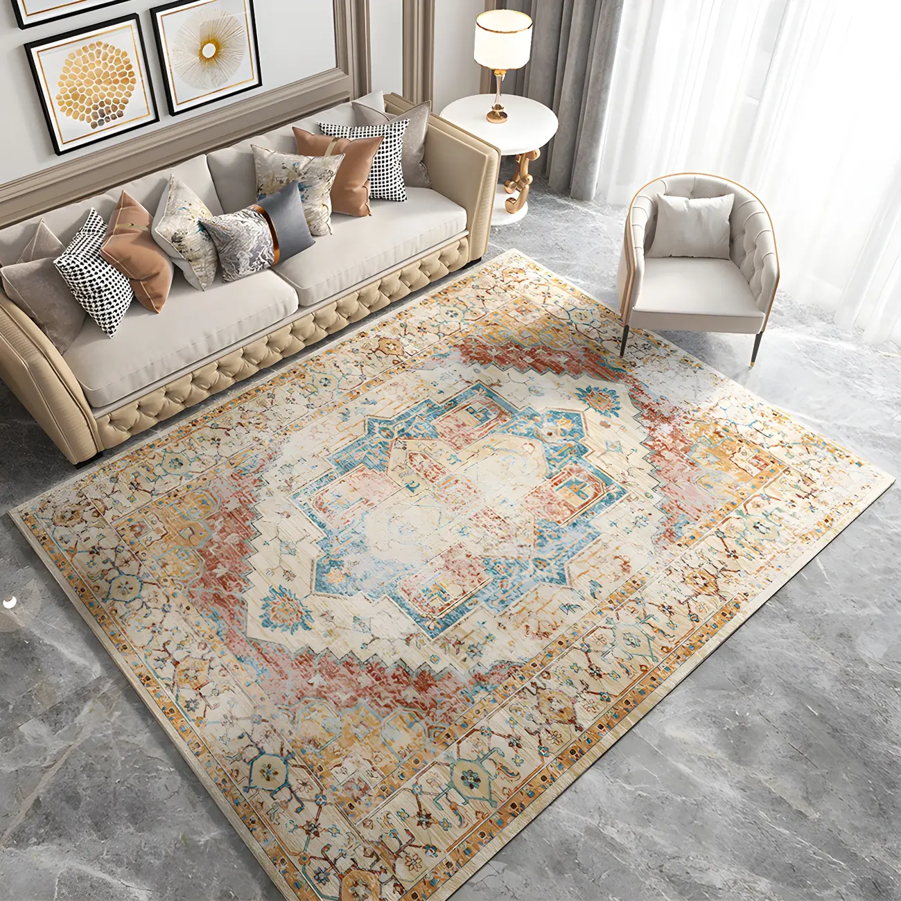 Vintage Persian Style Rectangle Area Rug Image - 2 | homeyfad