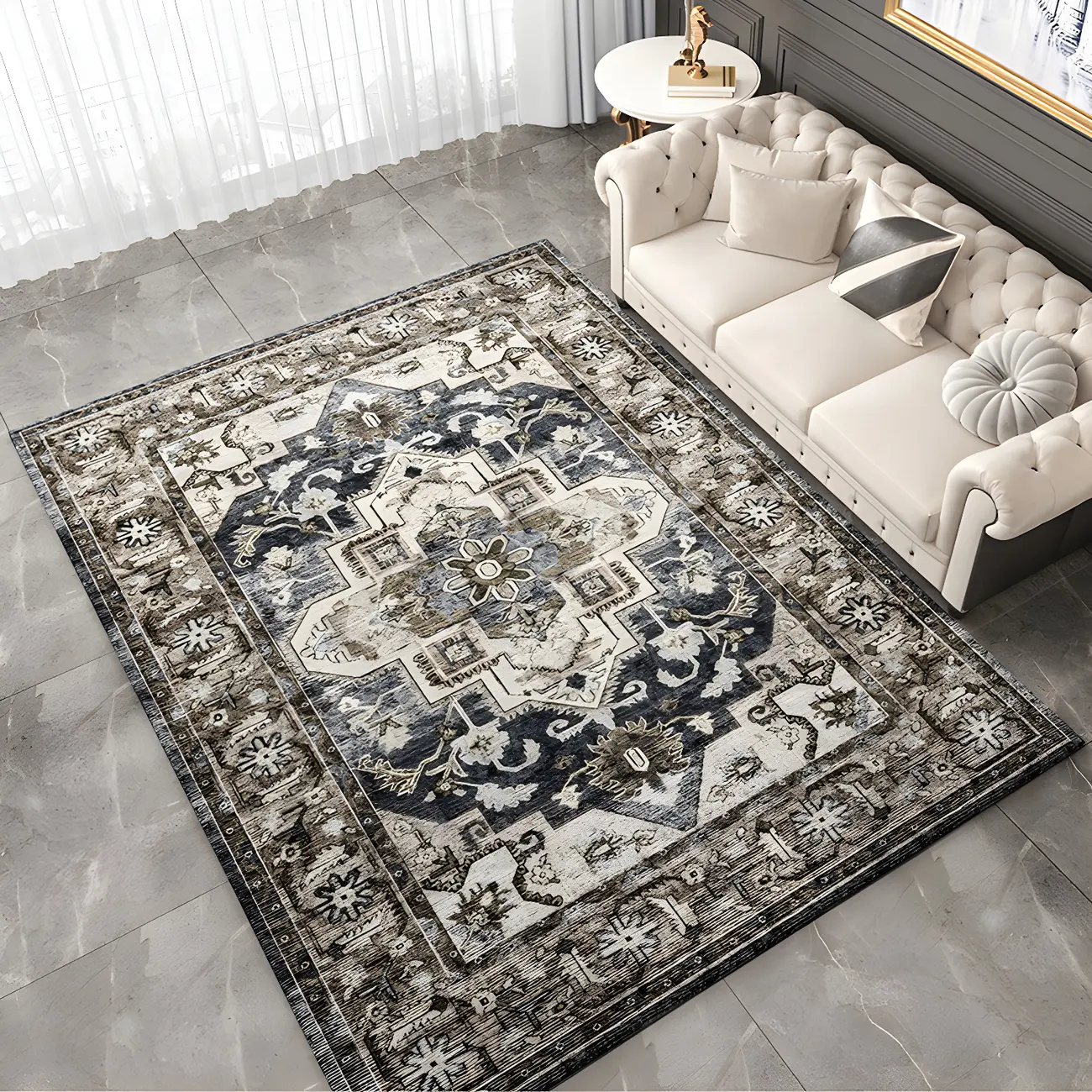 Vintage Persian Style Rectangle Area Rug Image - 3 | homeyfad