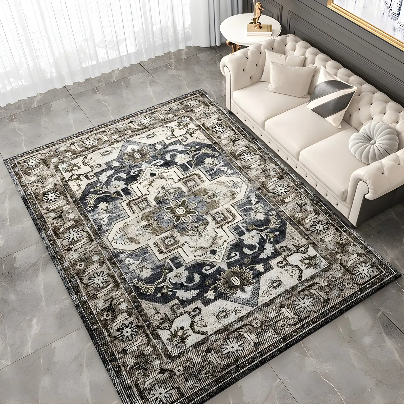 Vintage Persian Style Rectangle Area Rug Image - 3