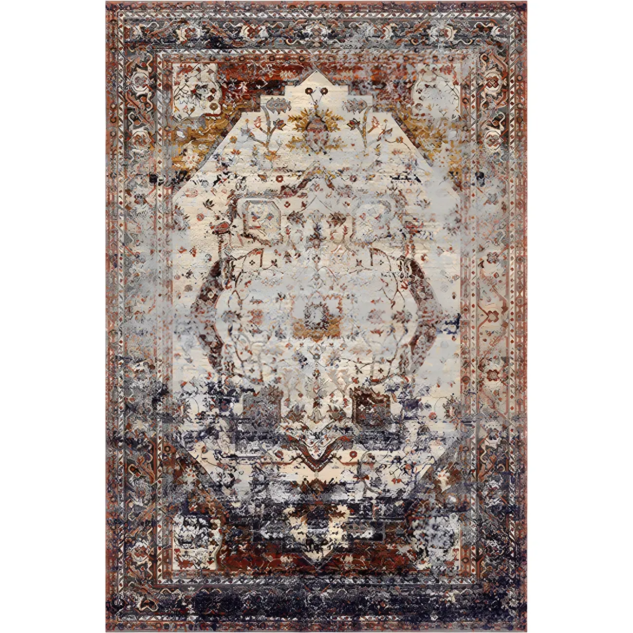 Vintage Persian Style Rectangle Area Rug Image - 7