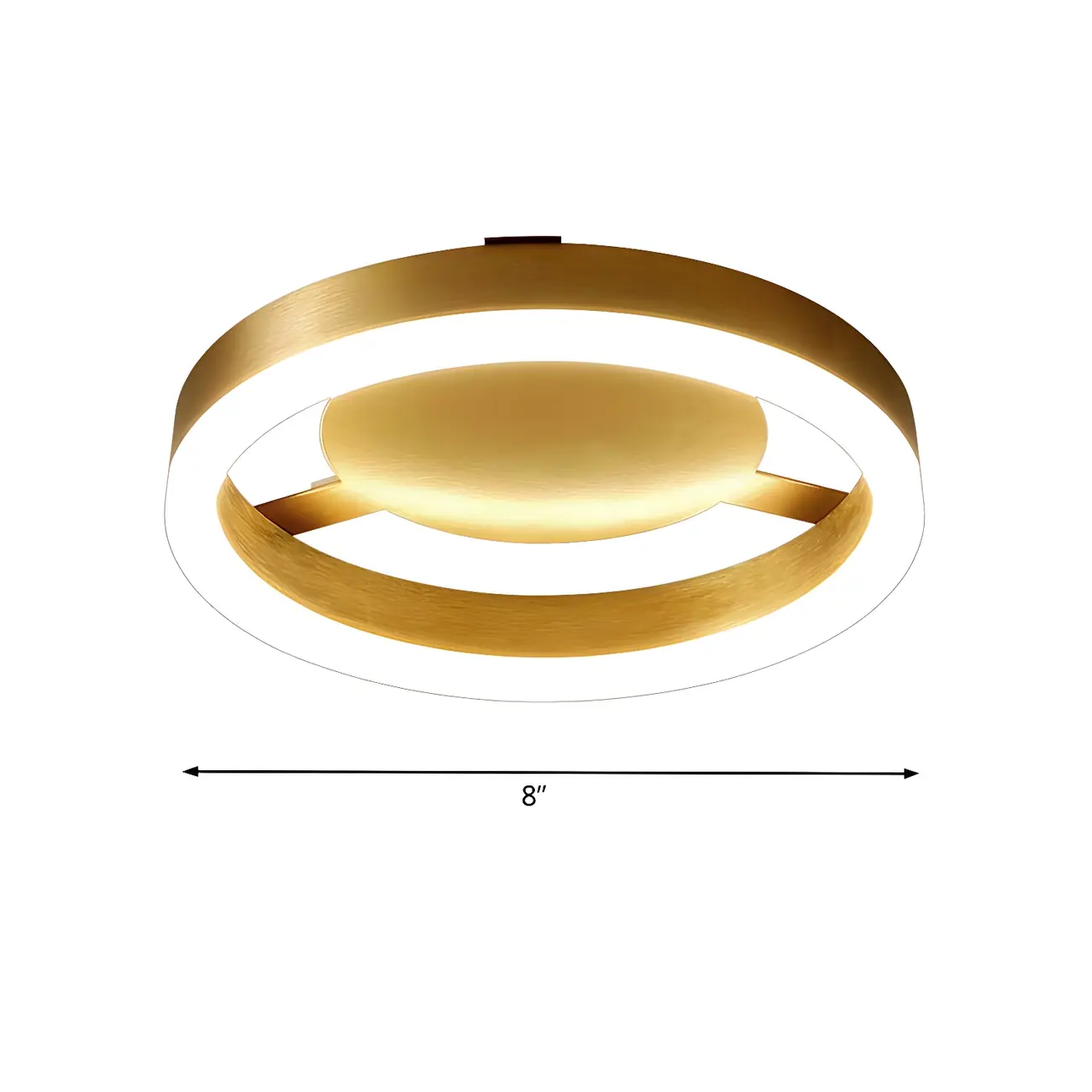 Decorative Round Golden Semi-Flush LED Ceiling Light Image - 4 | homeyfad