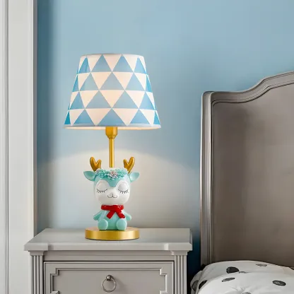 Cute Deer Kids Lamp Blue LED for Bedroom Nightstand