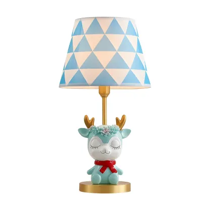 Cute Deer Kids Lamp Blue LED for Bedroom Nightstand