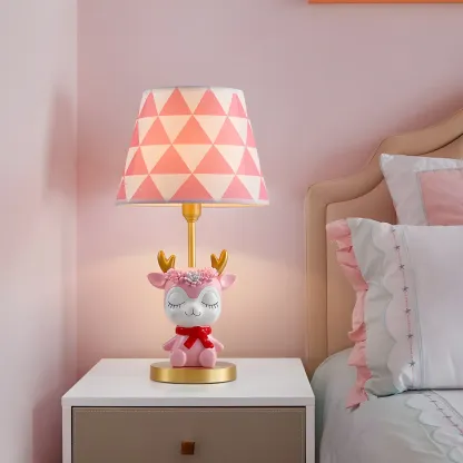 Cute Deer Kids Lamp Blue LED for Bedroom Nightstand