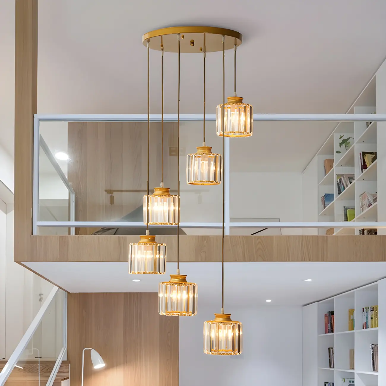 Modern Crystal Pendant Light Chandelier Gold Image - 4 | homeyfad