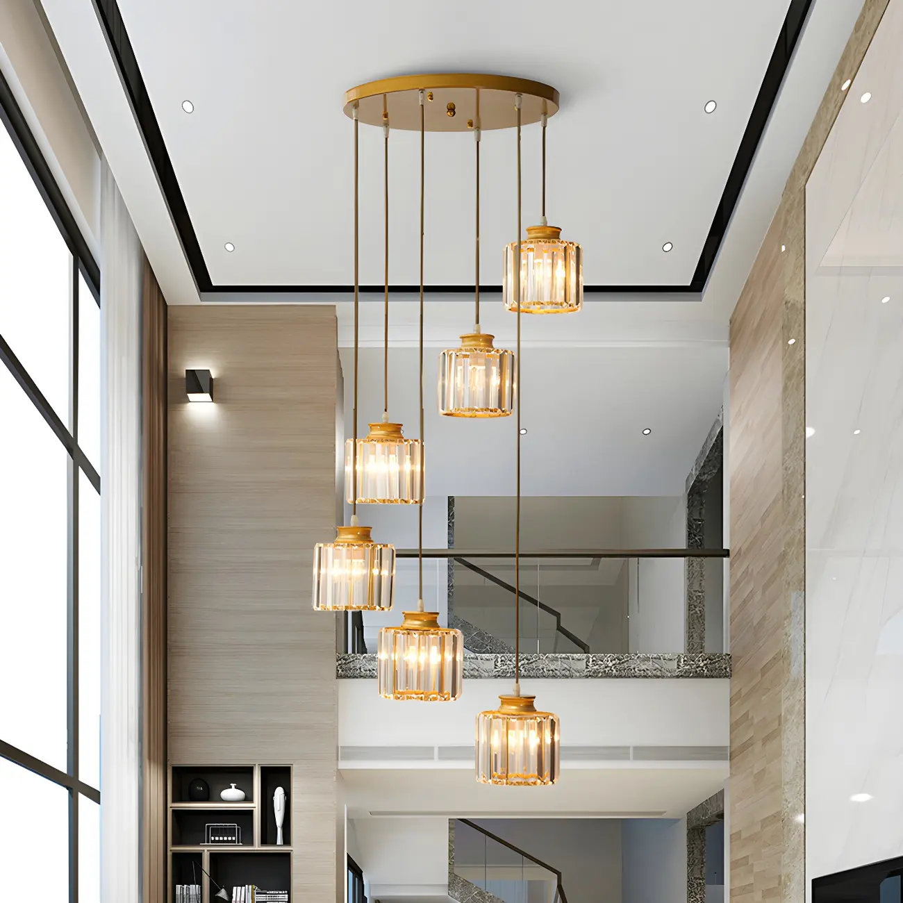 Modern Crystal Pendant Light Chandelier Gold Image - 1 | homeyfad