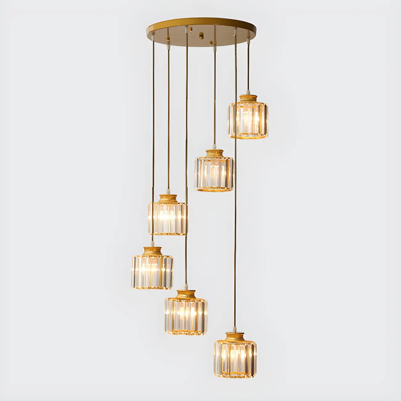 Modern Crystal Pendant Light Chandelier Gold Image - 5 | homeyfad