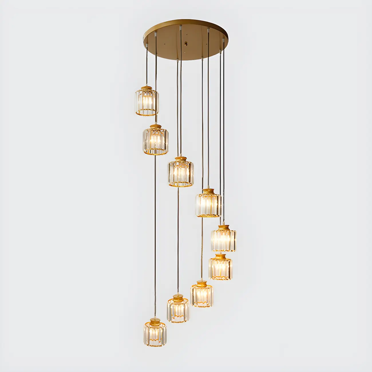 Modern Crystal Pendant Light Chandelier Gold Image - 7 | homeyfad