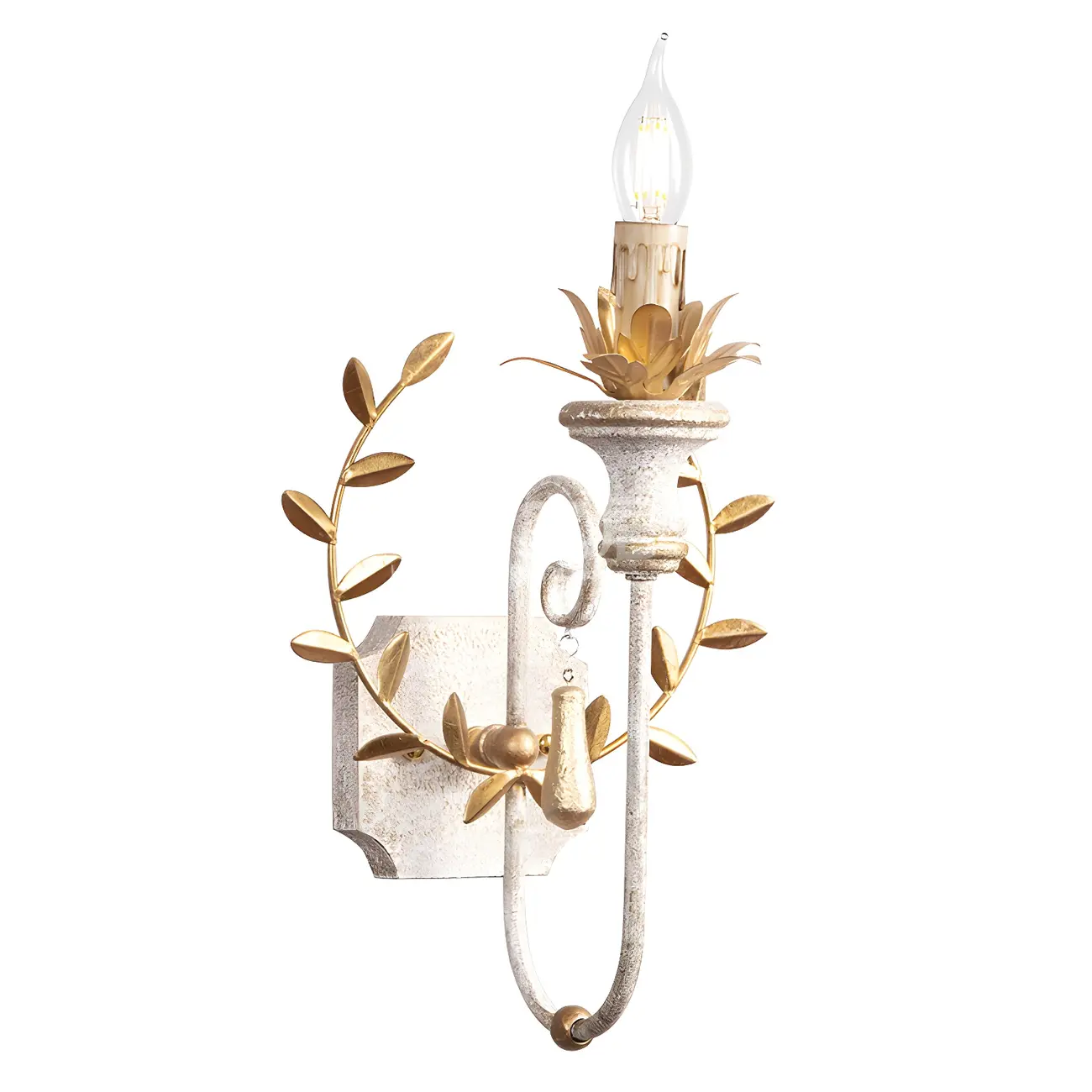 Antique Wall Sconce with Fabric Shade for Hallway Decor Image - 5 | homeyfad