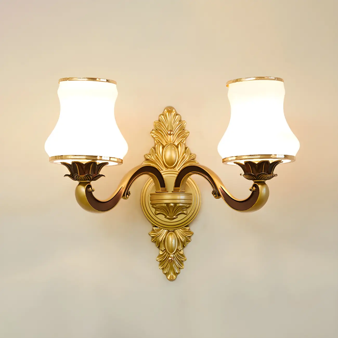 2-Light Traditional Gold Floral Wall Sconce for Living Rooms Image - 4 | homeyfad