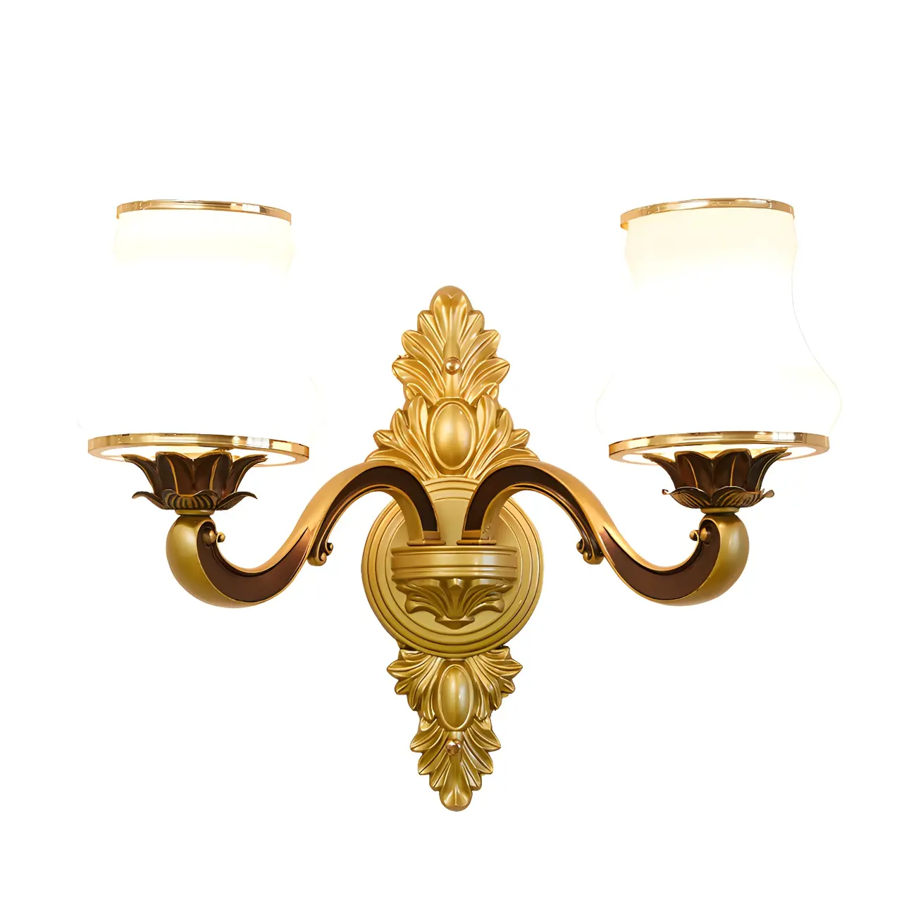 2-Light Traditional Gold Floral Wall Sconce for Living Rooms Image - 5 | homeyfad