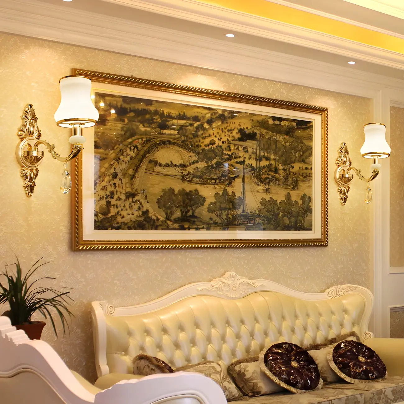 2-Light Traditional Gold Floral Wall Sconce for Living Rooms Image - 11 | homeyfad