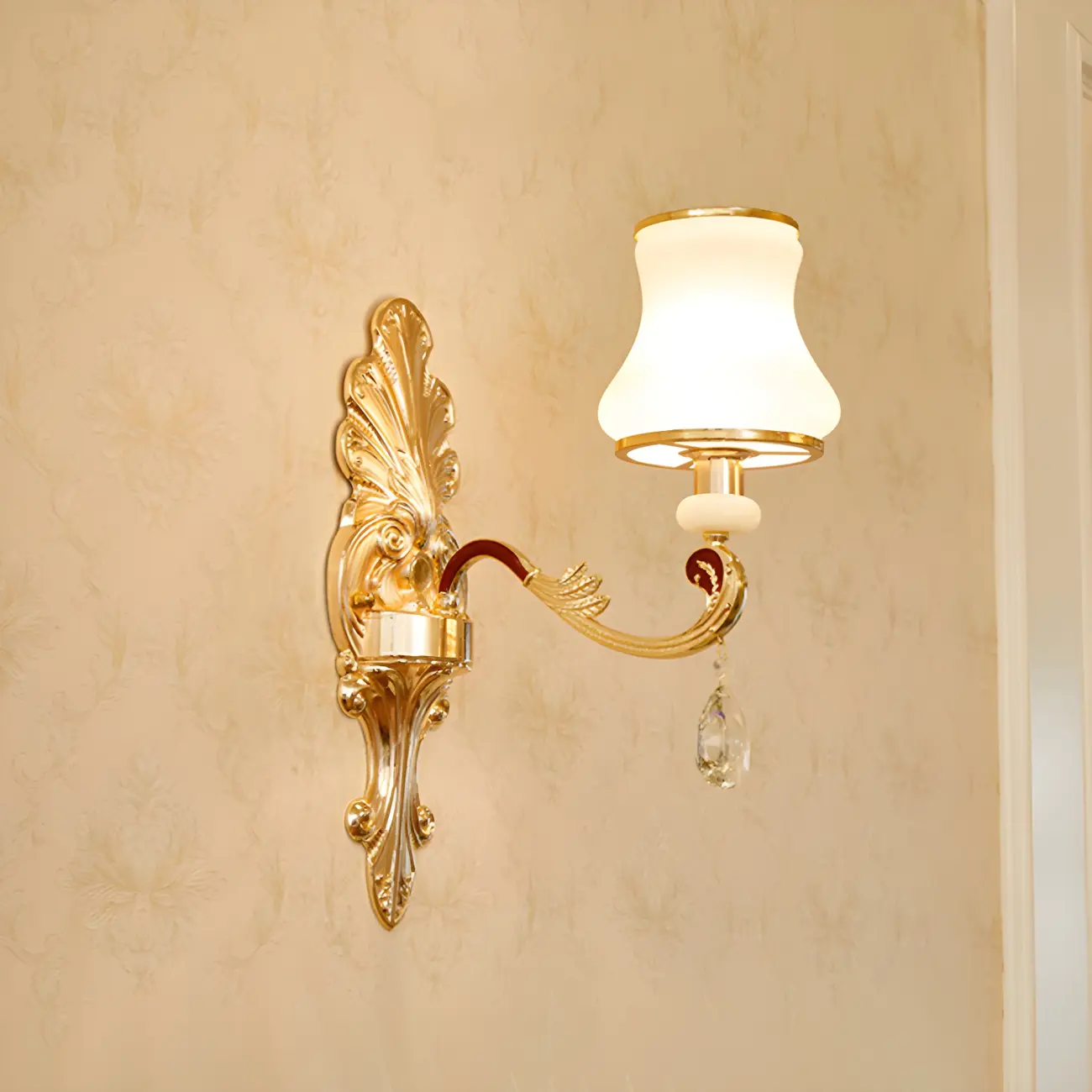 2-Light Traditional Gold Floral Wall Sconce for Living Rooms Image - 13 | homeyfad