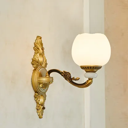 2-Light Traditional Gold Floral Wall Sconce for Living Rooms Image - 15