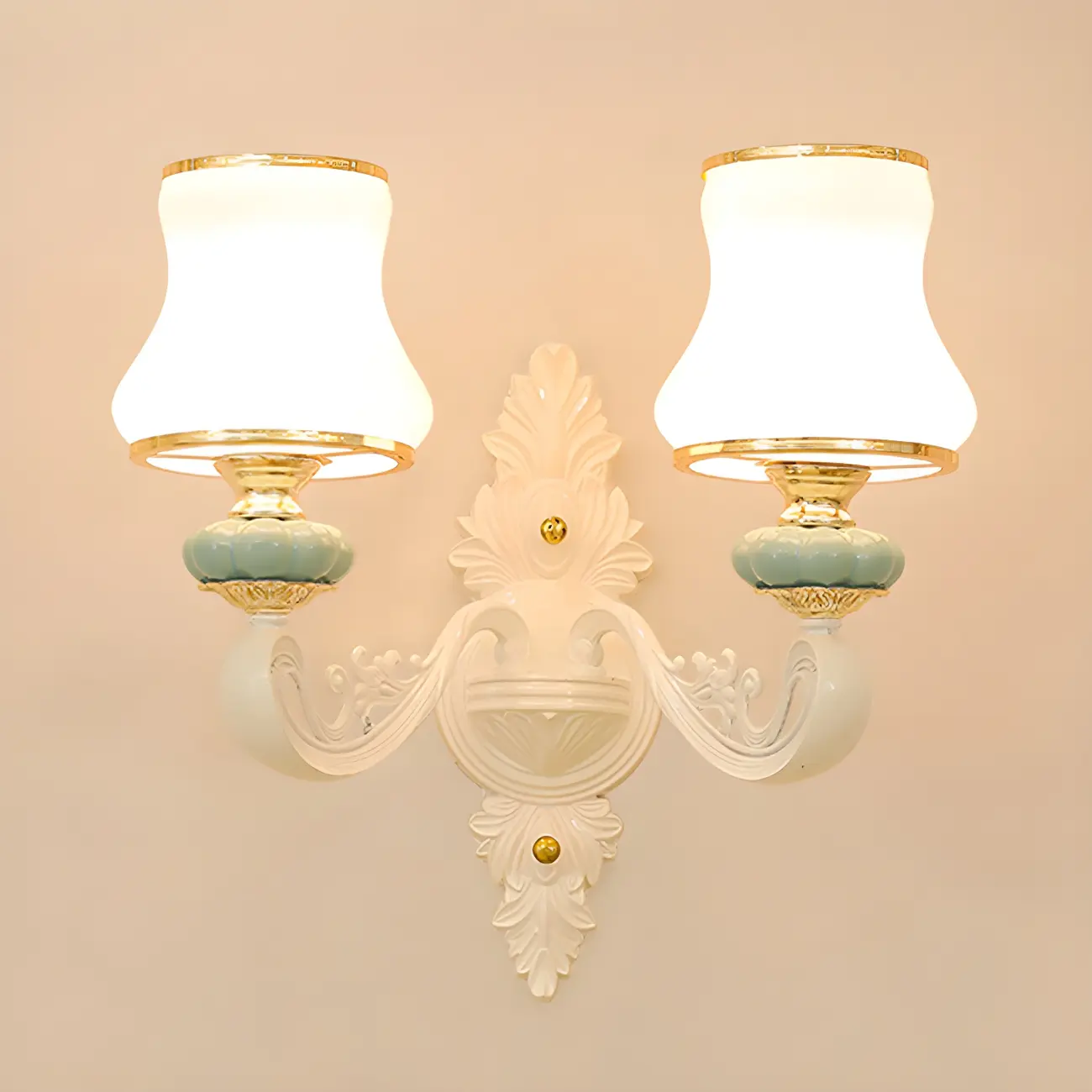 2-Light Traditional Gold Floral Wall Sconce for Living Rooms Image - 16 | homeyfad