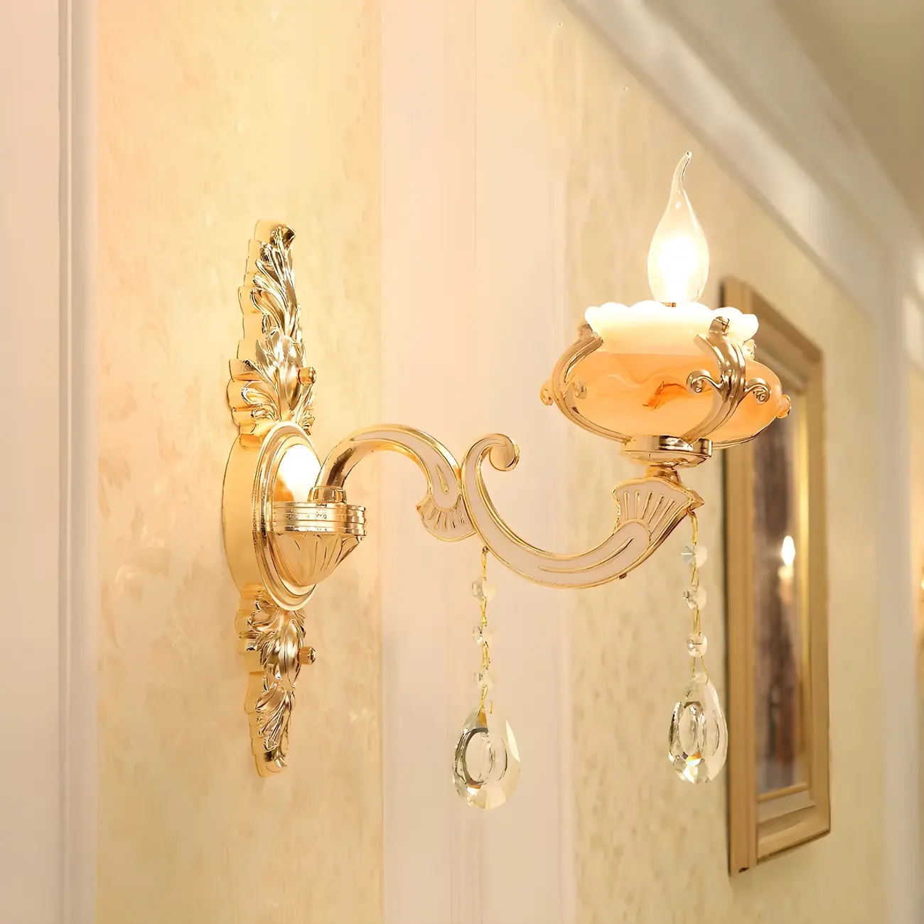 2-Light Traditional Gold Floral Wall Sconce for Living Rooms Image - 21 | homeyfad