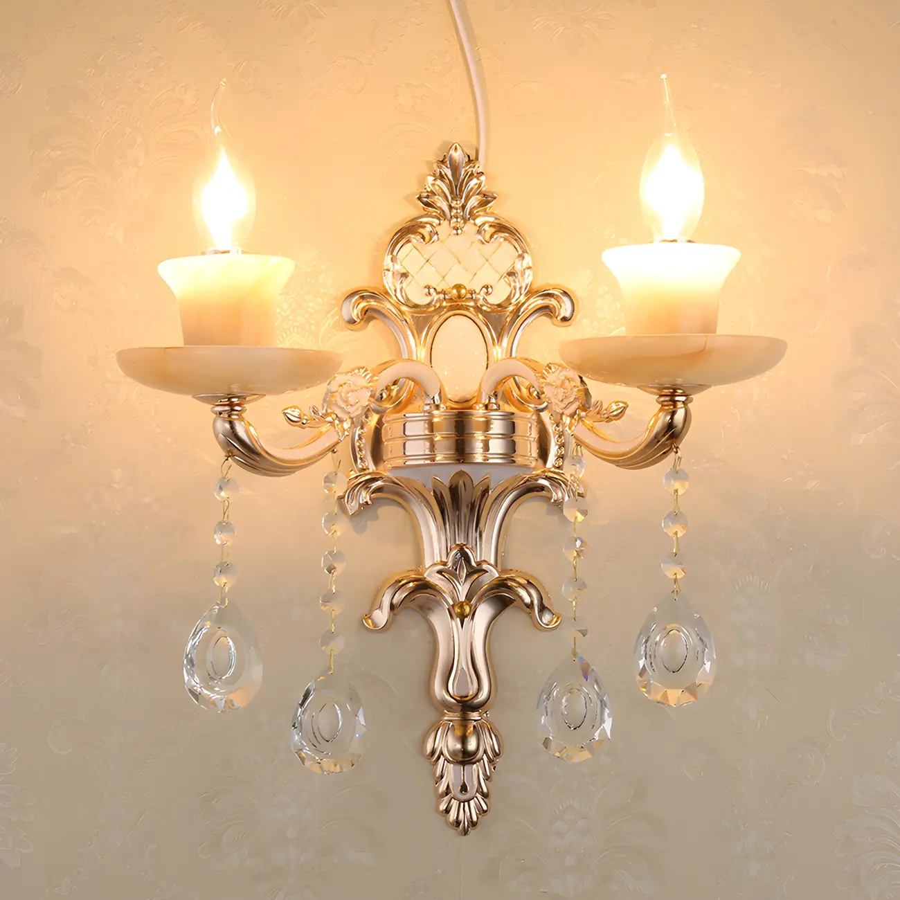 Vintage Metal Glass Candelabra Wall Sconce Image - 9 | homeyfad