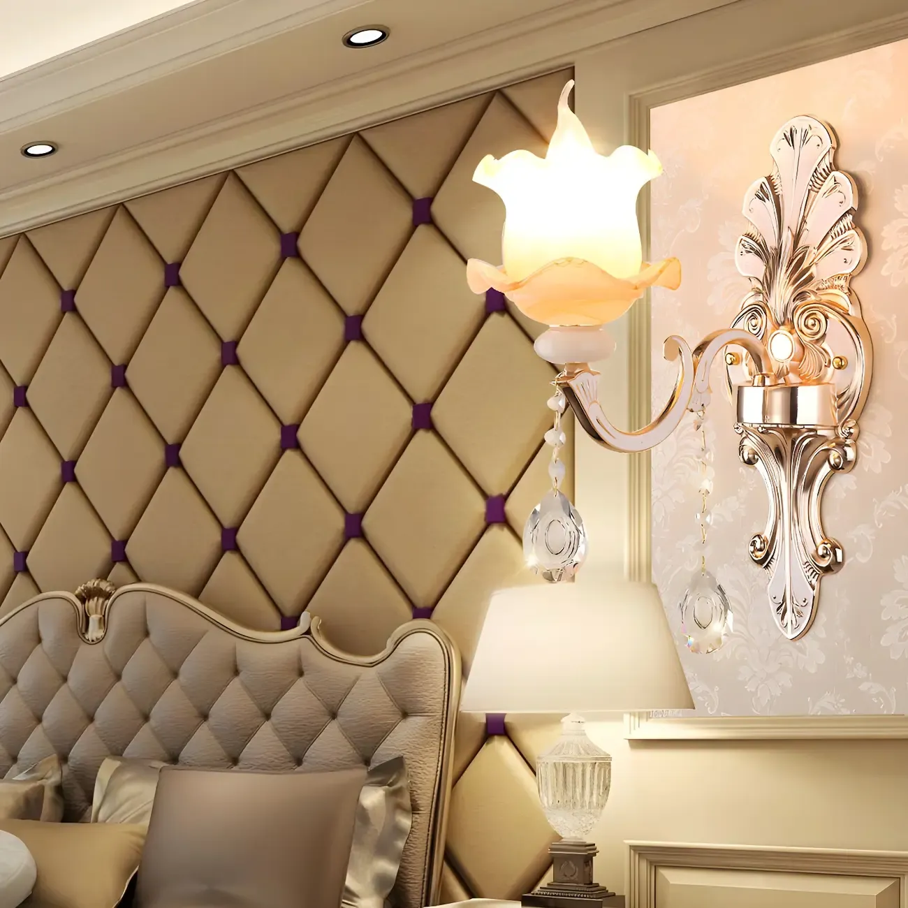 Vintage Metal Glass Candelabra Wall Sconce Image - 10