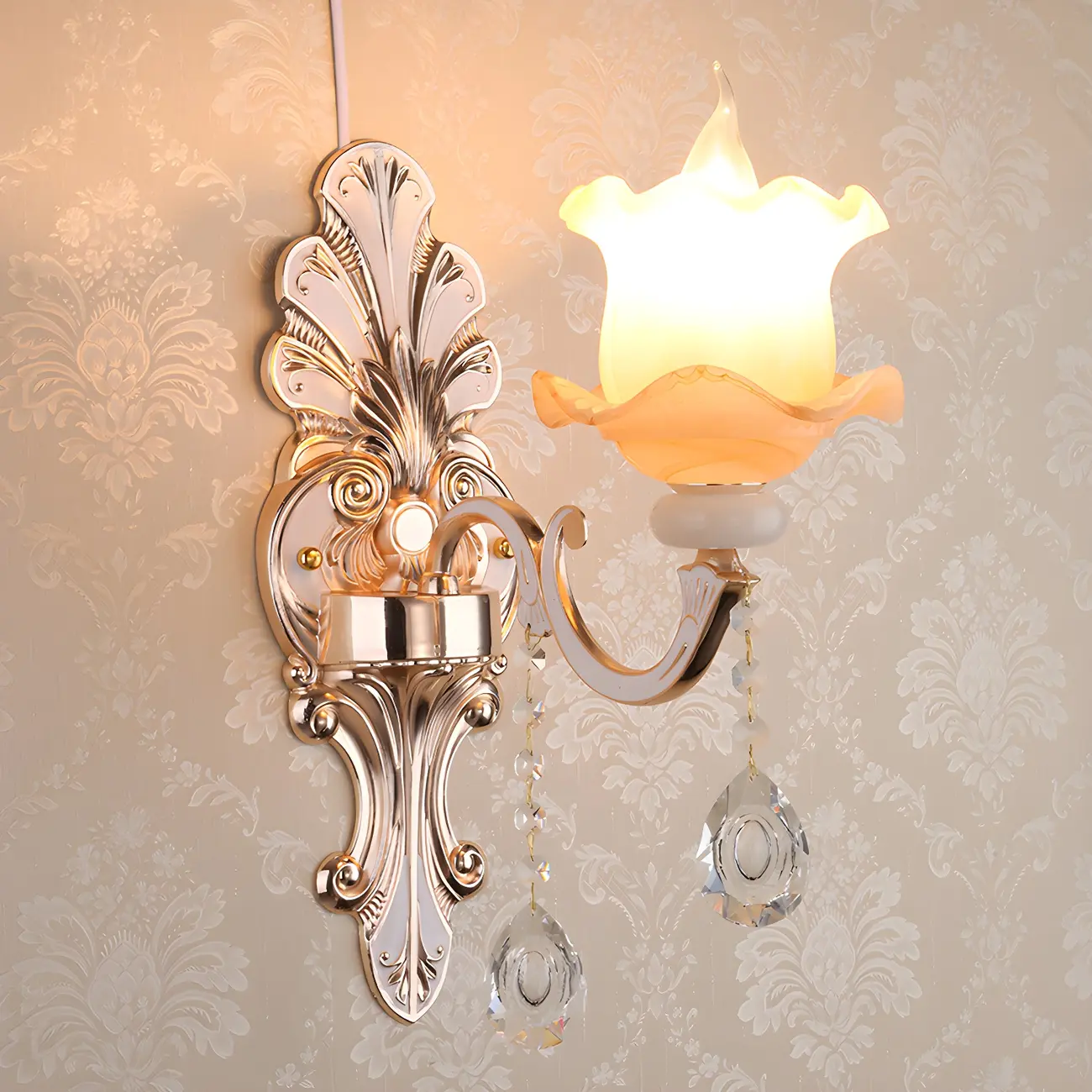 Vintage Metal Glass Candelabra Wall Sconce Image - 11 | homeyfad