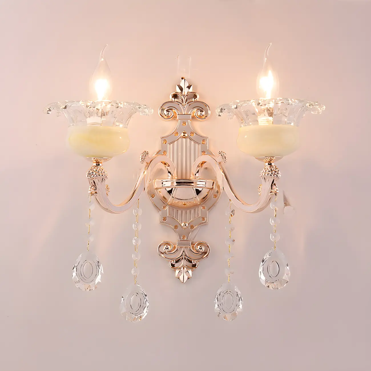 Vintage Metal Glass Candelabra Wall Sconce Image - 15 | homeyfad