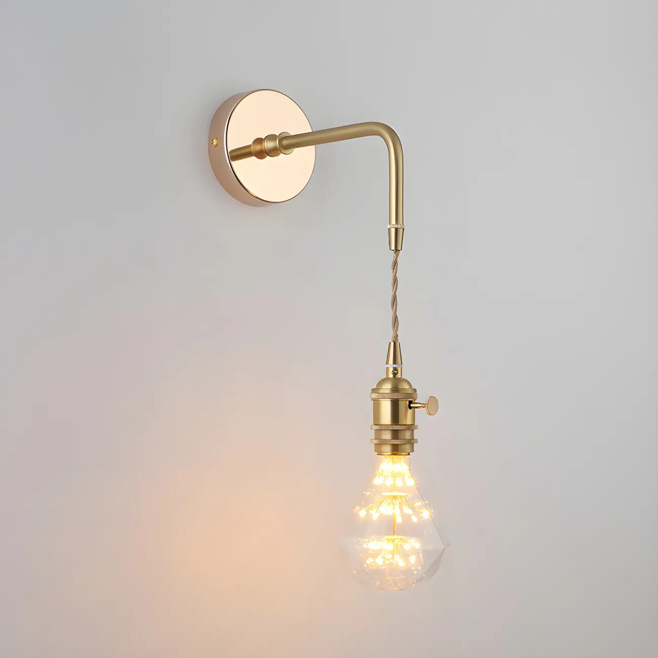 Vintage Gold Glass Wall Light Fixture for Bedroom Image - 13 | homeyfad