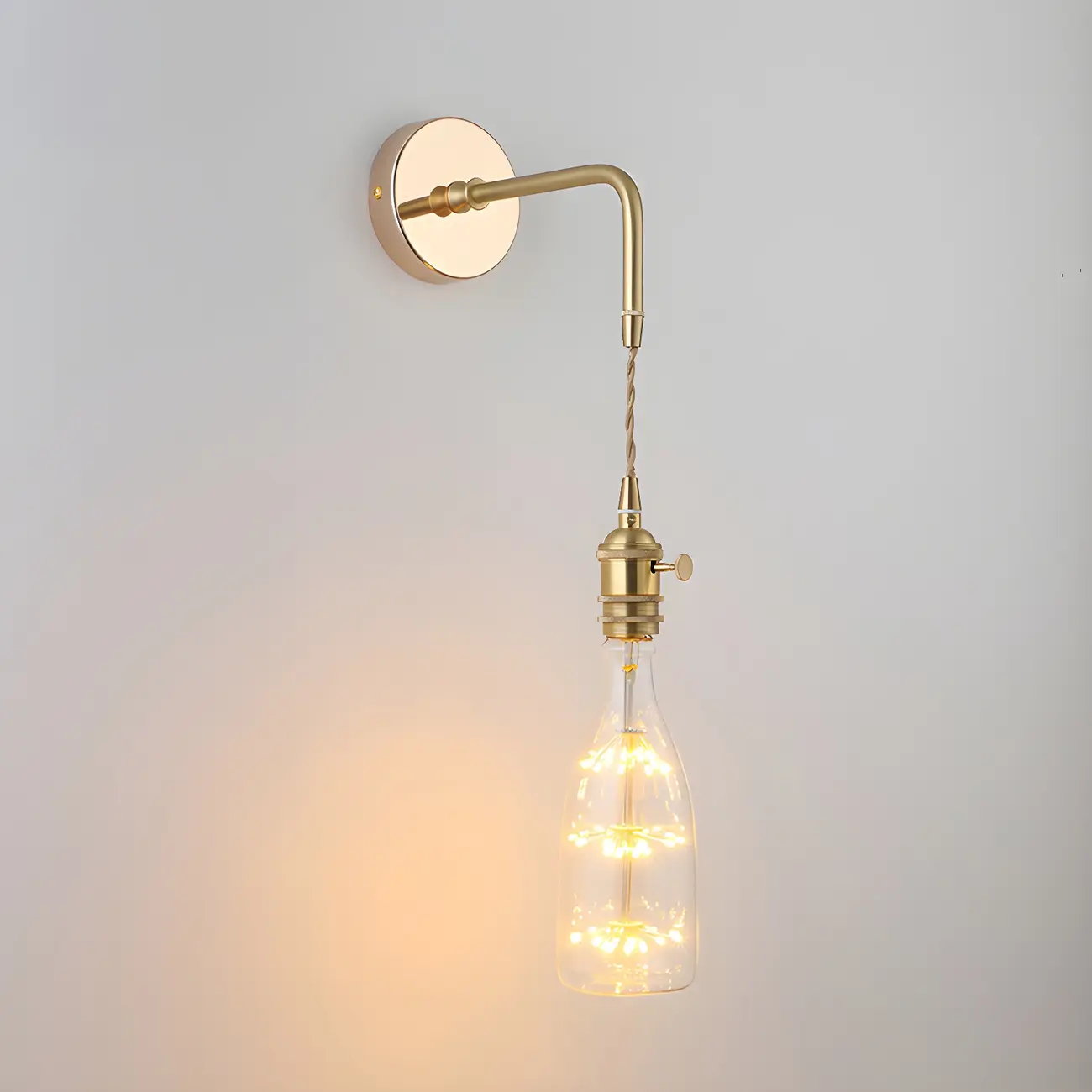 Vintage Gold Glass Wall Light Fixture for Bedroom Image - 15 | homeyfad