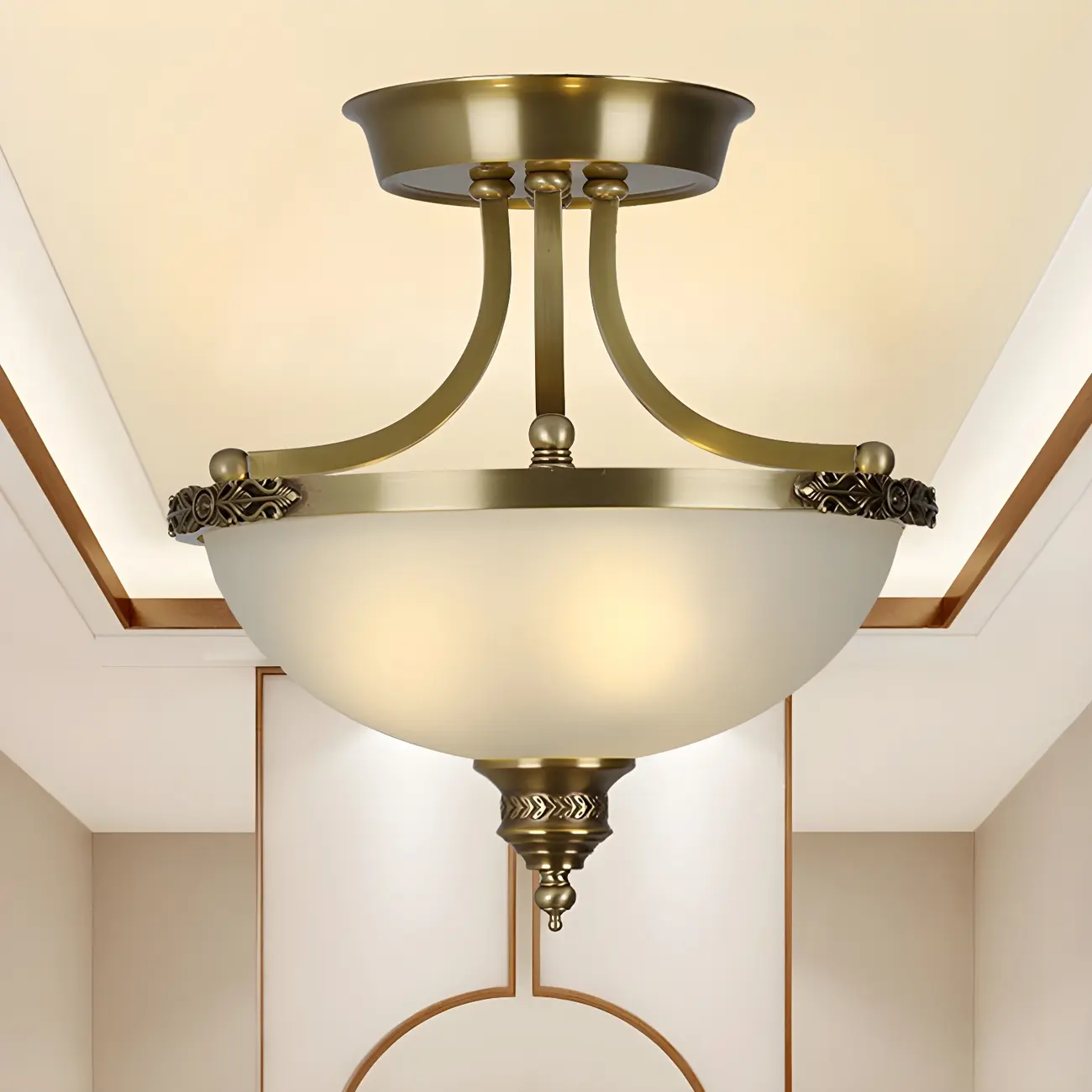Gold Glass Bowl Shaped Modern Ceiling Chandelier | homeyfad