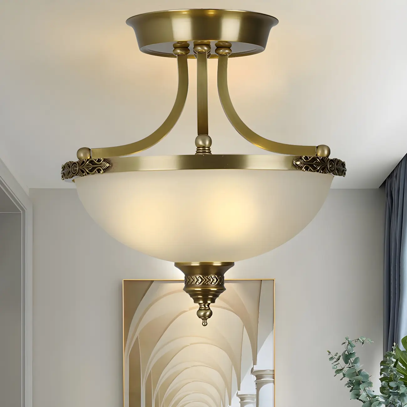Gold Glass Bowl Shaped Modern Ceiling Chandelier | homeyfad