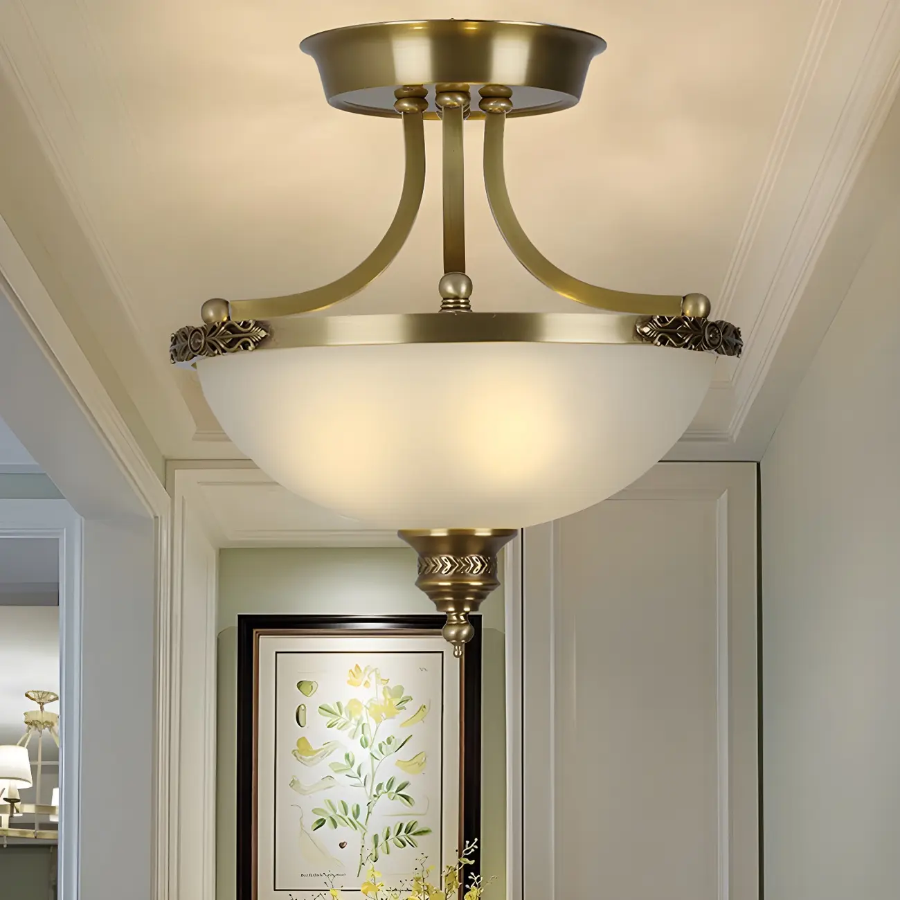 Gold Glass Bowl Shaped Modern Ceiling Chandelier | homeyfad