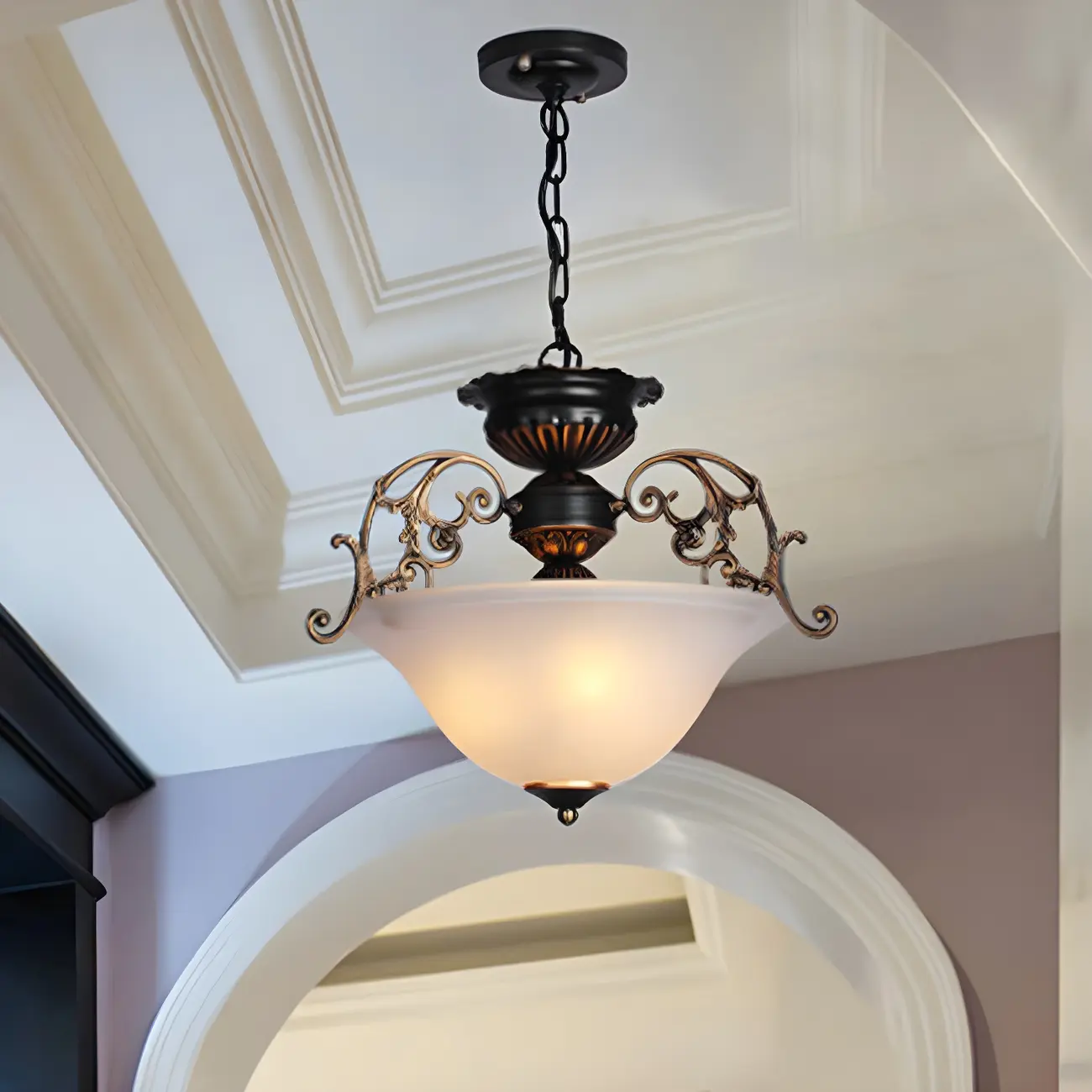 Gold Glass Classic Design Ceiling Chandelier Light | homeyfad