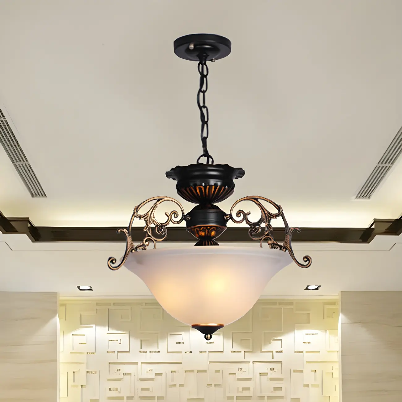 Gold Glass Classic Design Ceiling Chandelier Light | homeyfad