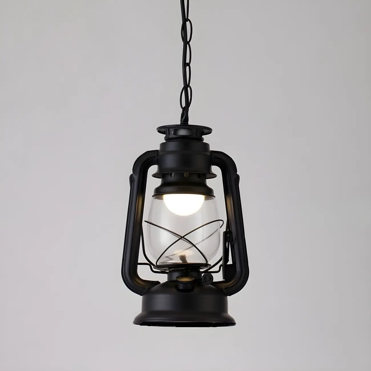 Industrial Bronze Black LED Hanging Lantern Pendant Light Image - 21 | homeyfad