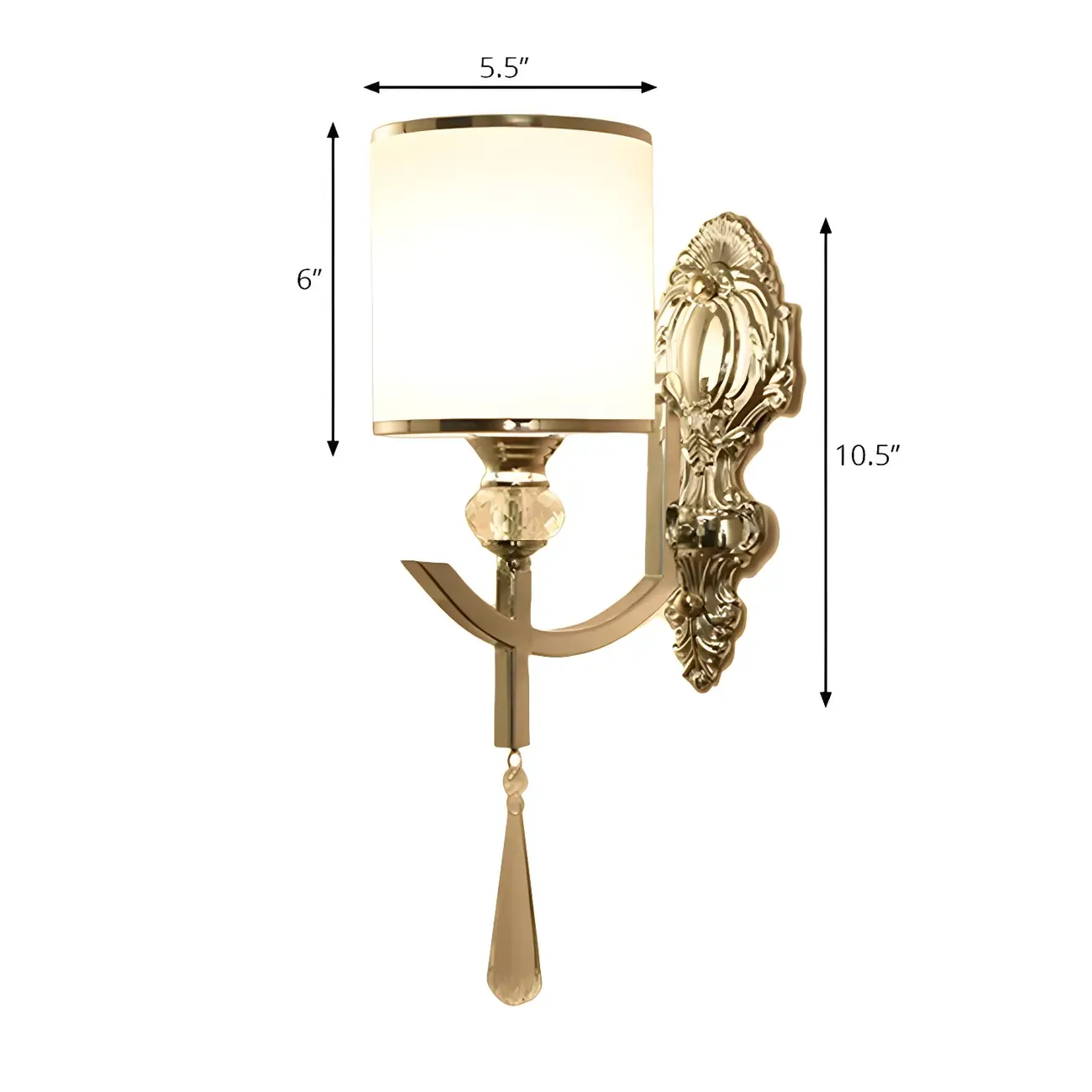 Vintage Chrome Cylinder Wall Sconce with Fabric Shade Image - 5