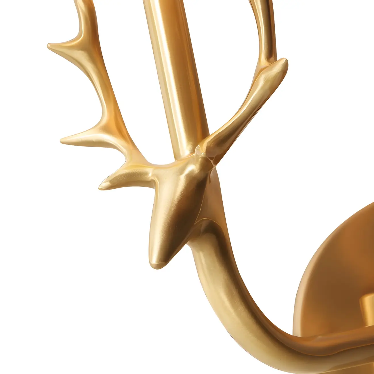 Vintage Antler Brass Wall Sconce with 2 Lights & Fabric Shade | homeyfad