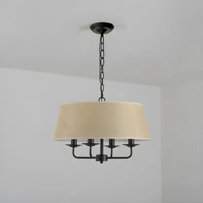 Gold Drum Metal Modern Chic Structure Chandelier