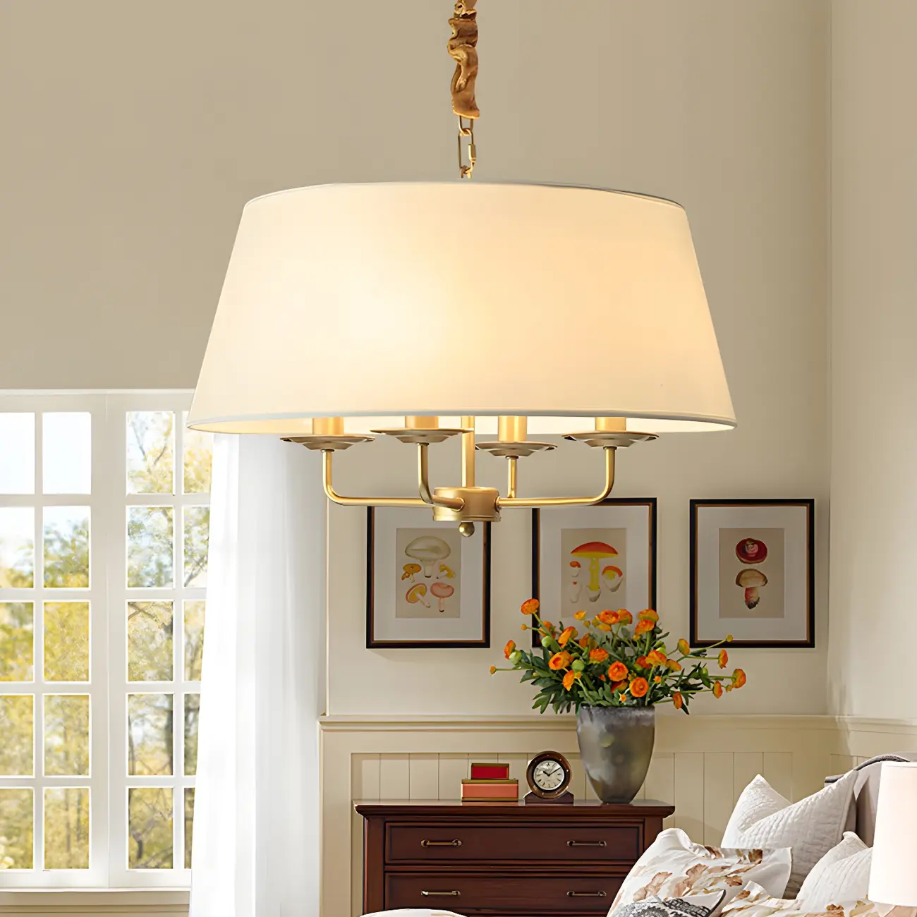 Gold Drum Metal Modern Chic Structure Chandelier | homeyfad