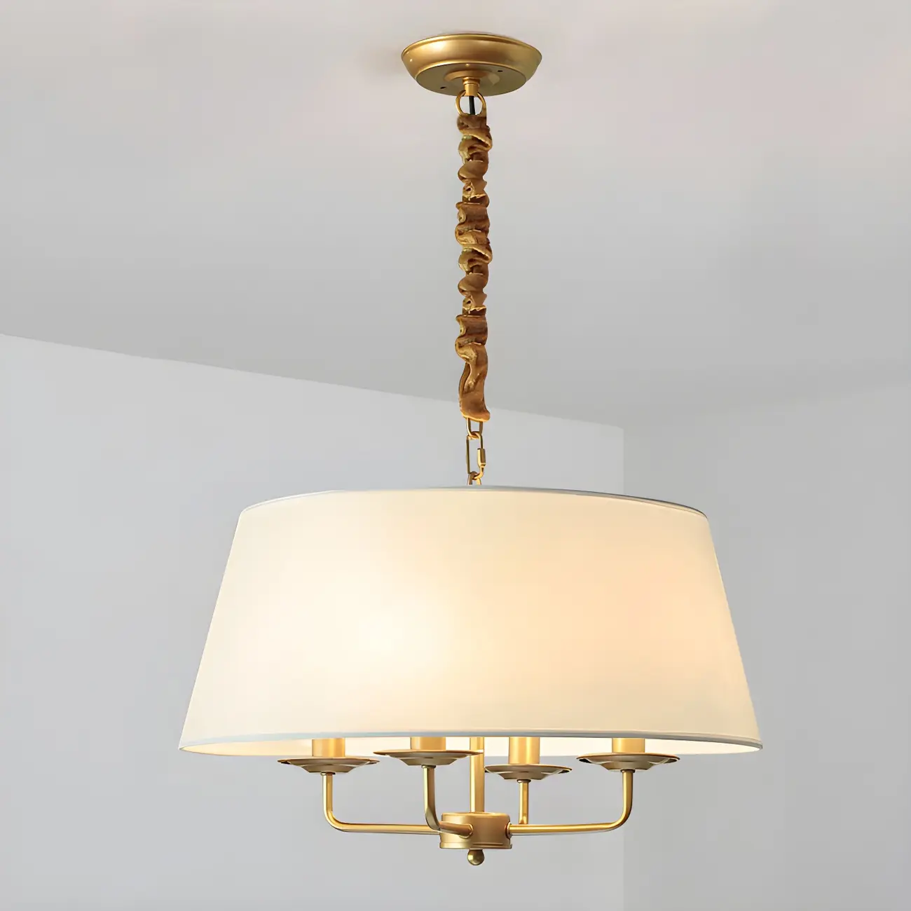 Gold Drum Metal Modern Chic Structure Chandelier | homeyfad