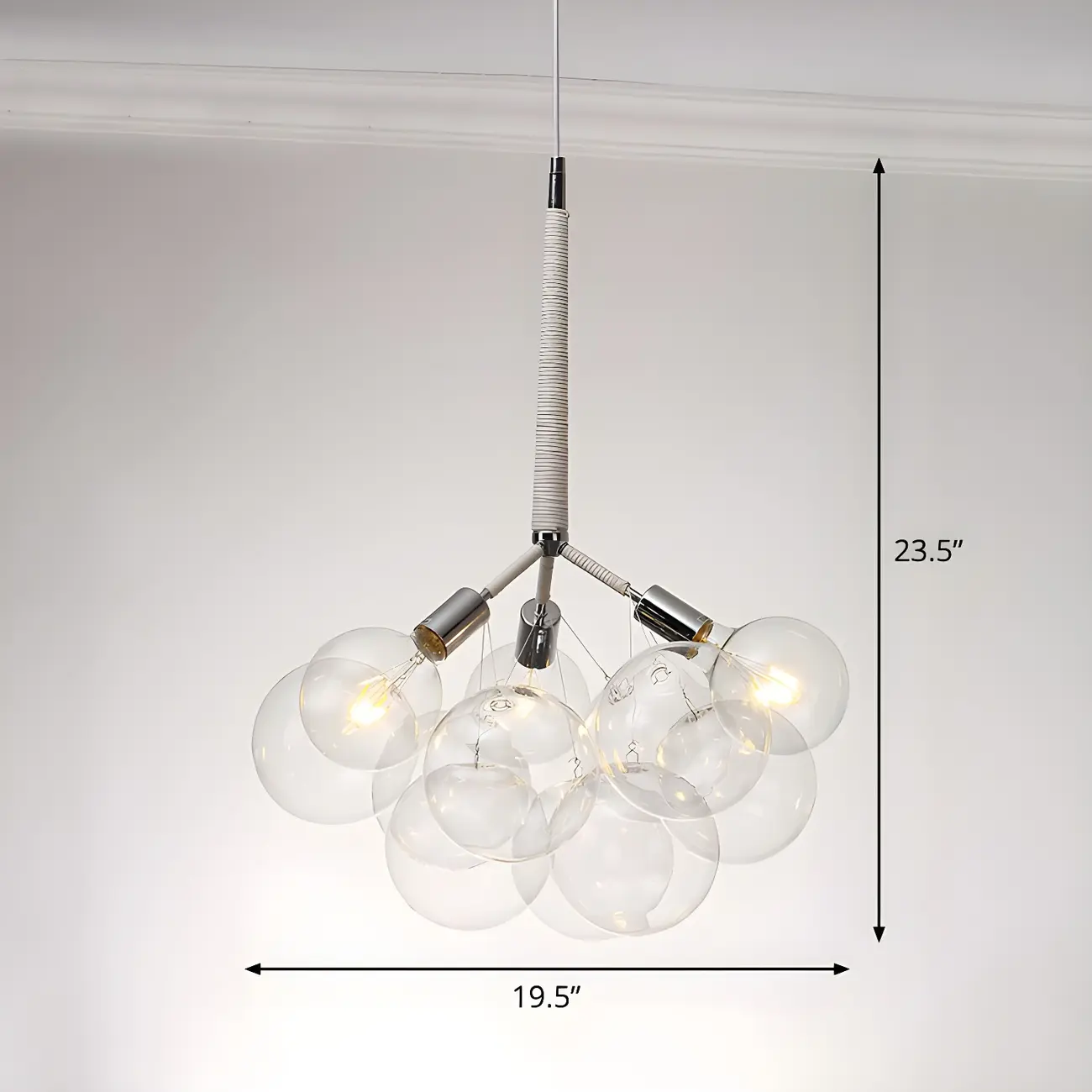 Modern Clear Bubble Glass Sphere Chandelier Image - 3 | homeyfad