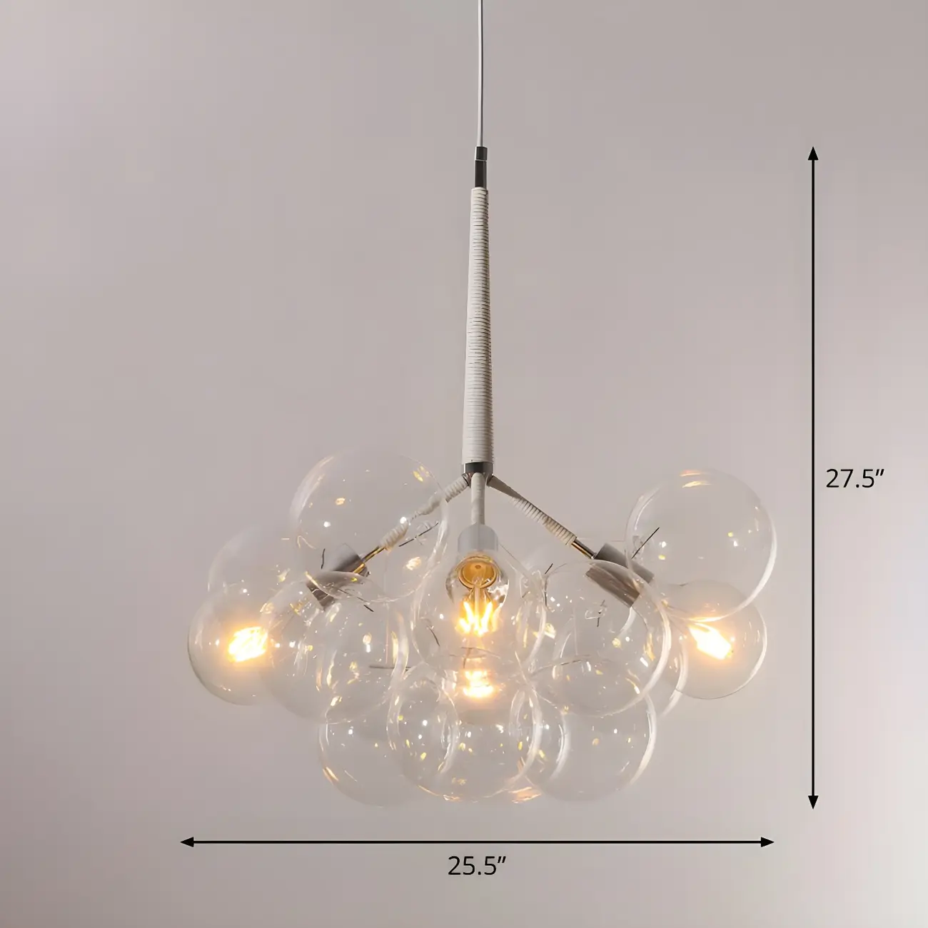 Modern Clear Bubble Glass Sphere Chandelier Image - 4 | homeyfad