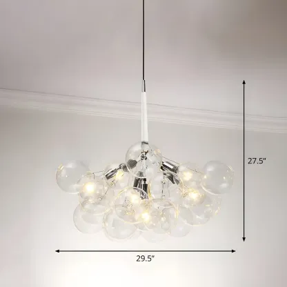 Modern Clear Bubble Glass Sphere Chandelier Image - 5