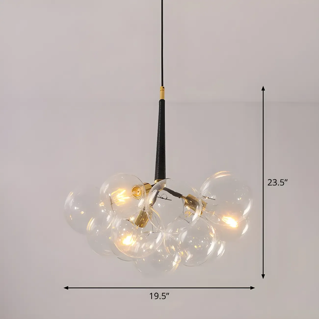 Modern Clear Bubble Glass Sphere Chandelier Image - 7